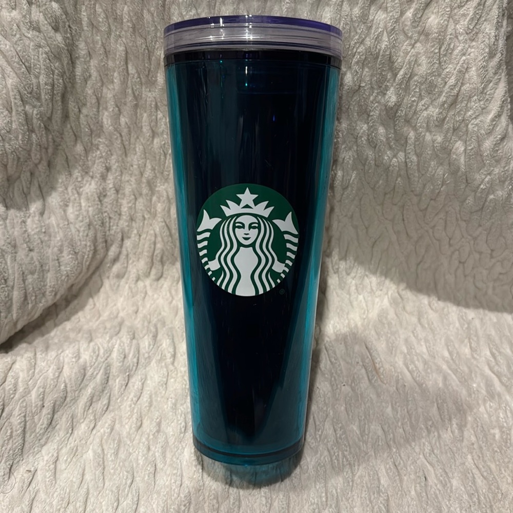 Starbucks Customizable Lid Topper Teal Cold Cup Venti 24 Ounce Plastic Tumbler